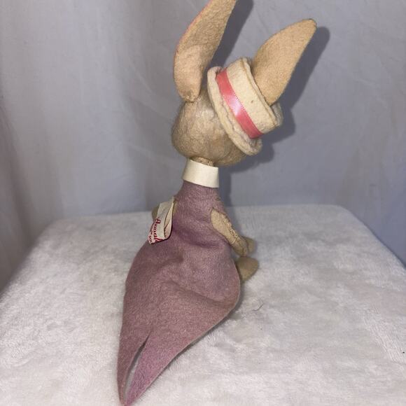 Annalee VINTAGE Mobilitee Doll Easter Parade Rabbit Pink Tux Top Hat 1976 Bunny - Picture 5 of 8